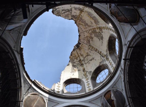 Reinician los trabajos de reconstrucción de Nuestra Señora de los Ángeles