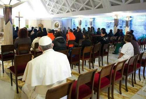 El Papa Francisco en la capilla de Santa Marta