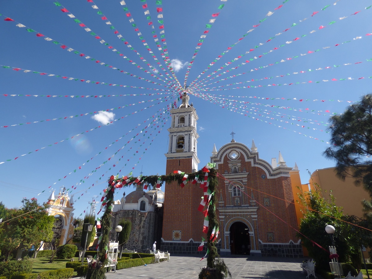 El Templo de San Bernandino en Cholula.