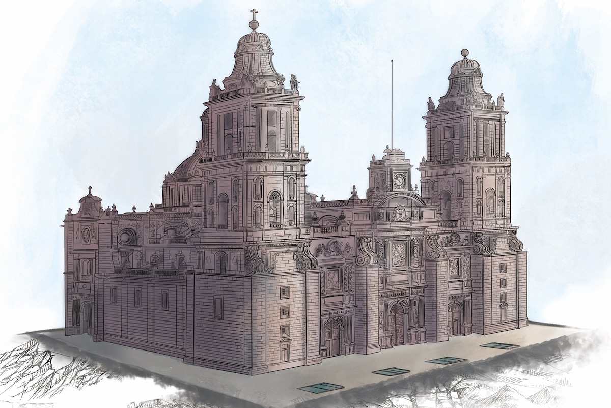 Ilustración de la Catedral Metropolitana de México. Crédito: Desde la fe