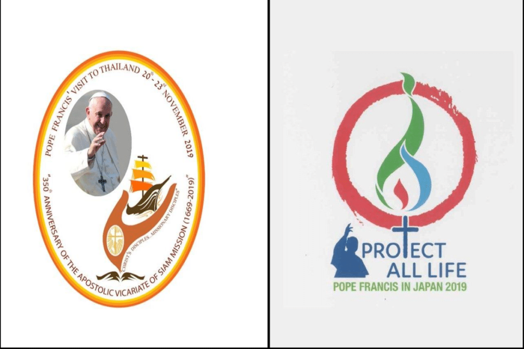 Logotipos del viaje apostólico a Tailandia y Japón. Foto Vatican Media