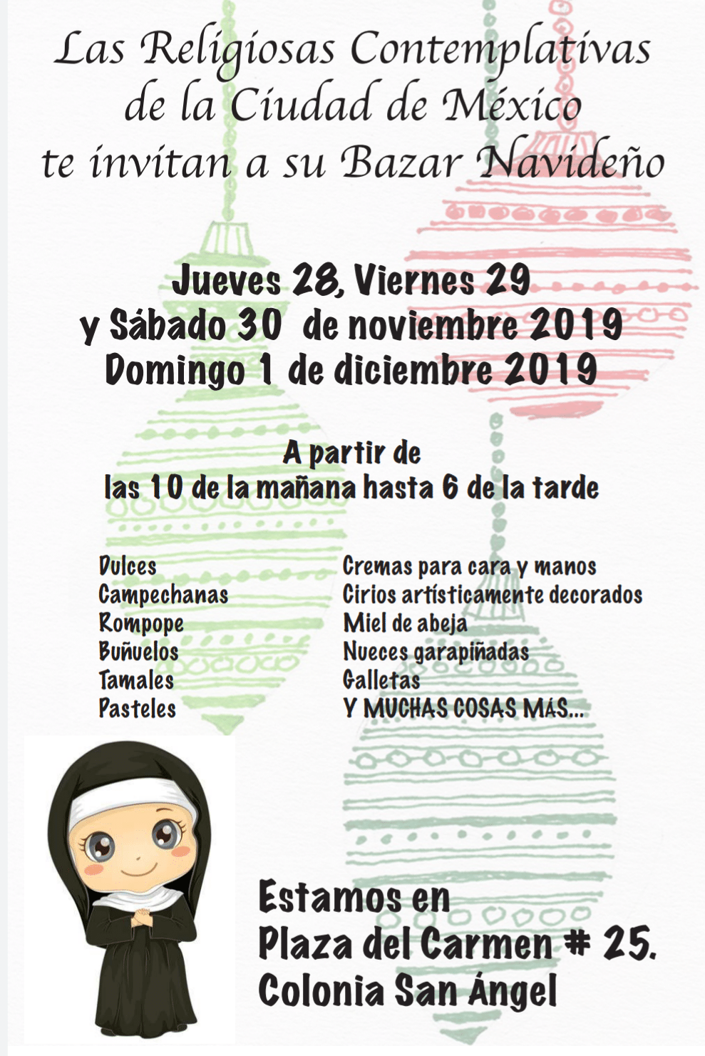 Bazar Navideño 2019 de las religiosas contemplativas