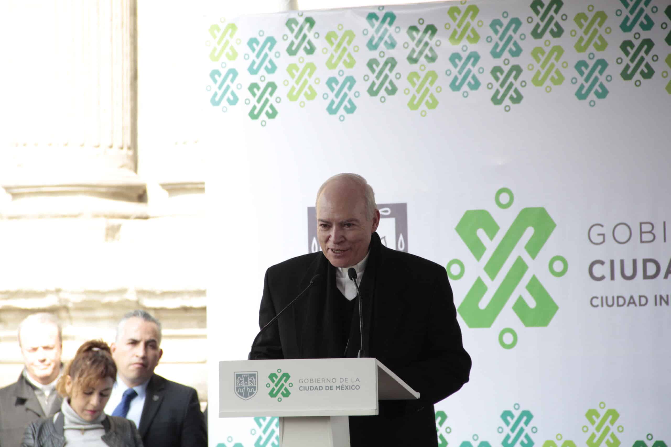 Cardenal Aguiar durante la clausura del programa Sí al desarme, sí a la paz.. Foto: Alejandro García.