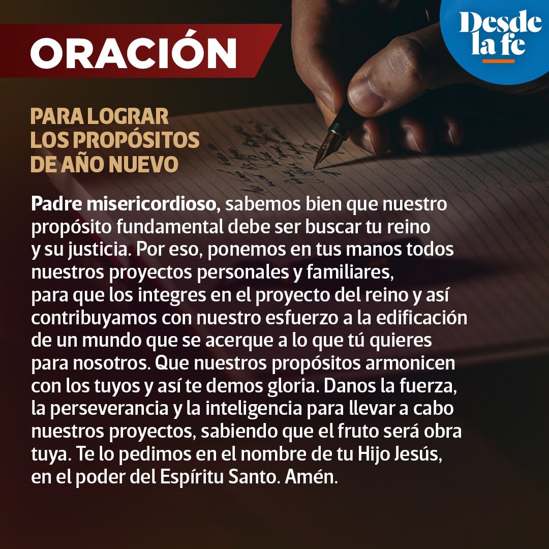 Oración para lograr los propósitos de Año Nuevo