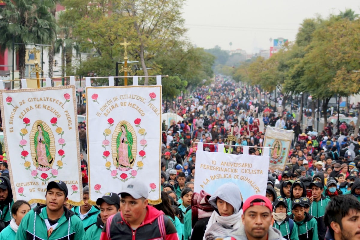 Peregrinos rumbo a la Basílica de Guadalupe. Foto: Miguel Ávila