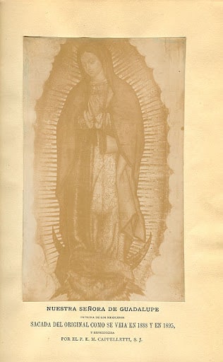 Portada del libro Historia de la aparición de la Santísima Virgen de Guadalupe en México.