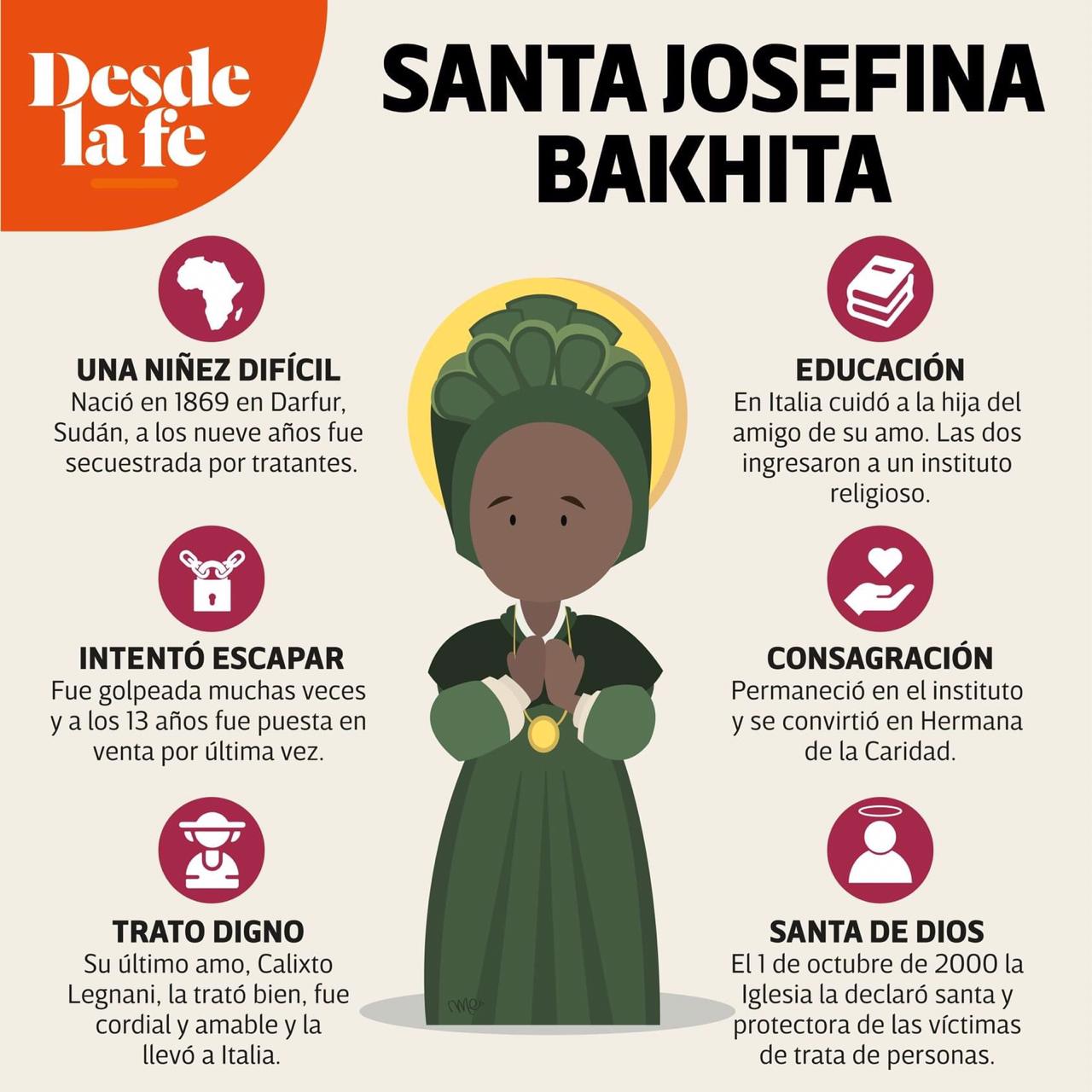 Santa Josefina Bakhita. Diseño: María Escutia