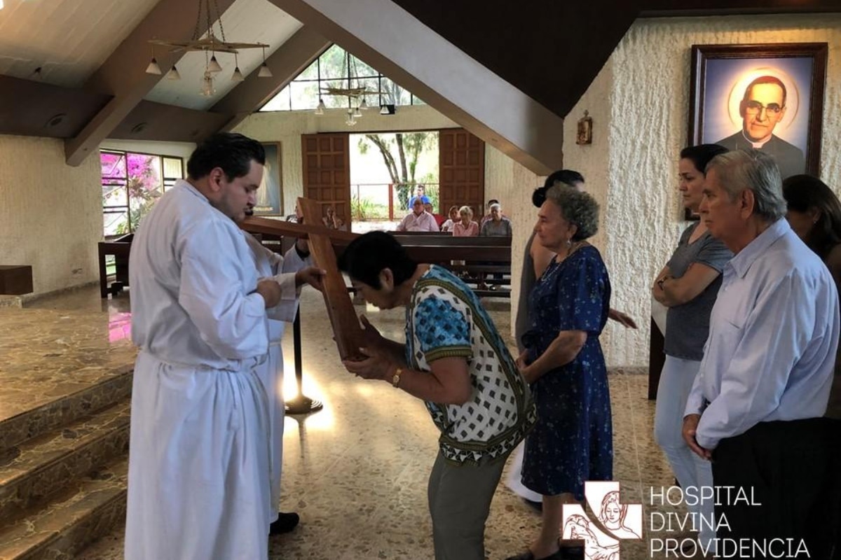 Interior de la Capilla Martirial San Óscar Arnulfo Romero. Foto de abril de 2019. Foto: Hospital Divina Providencia/ Facebook