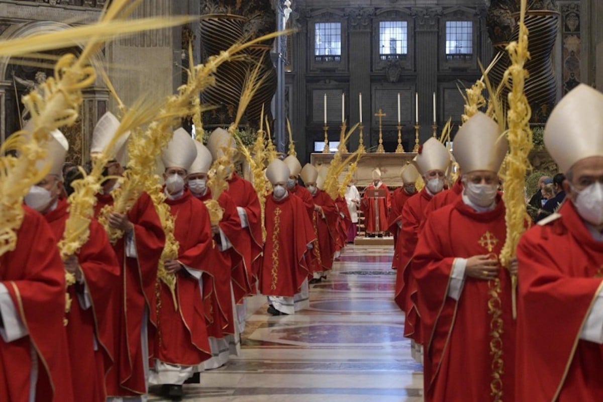 La Misa de Domingo de Ramos 2021 en la Basílica de San Pedro, en el Vaticano. Foto: Vatican Media