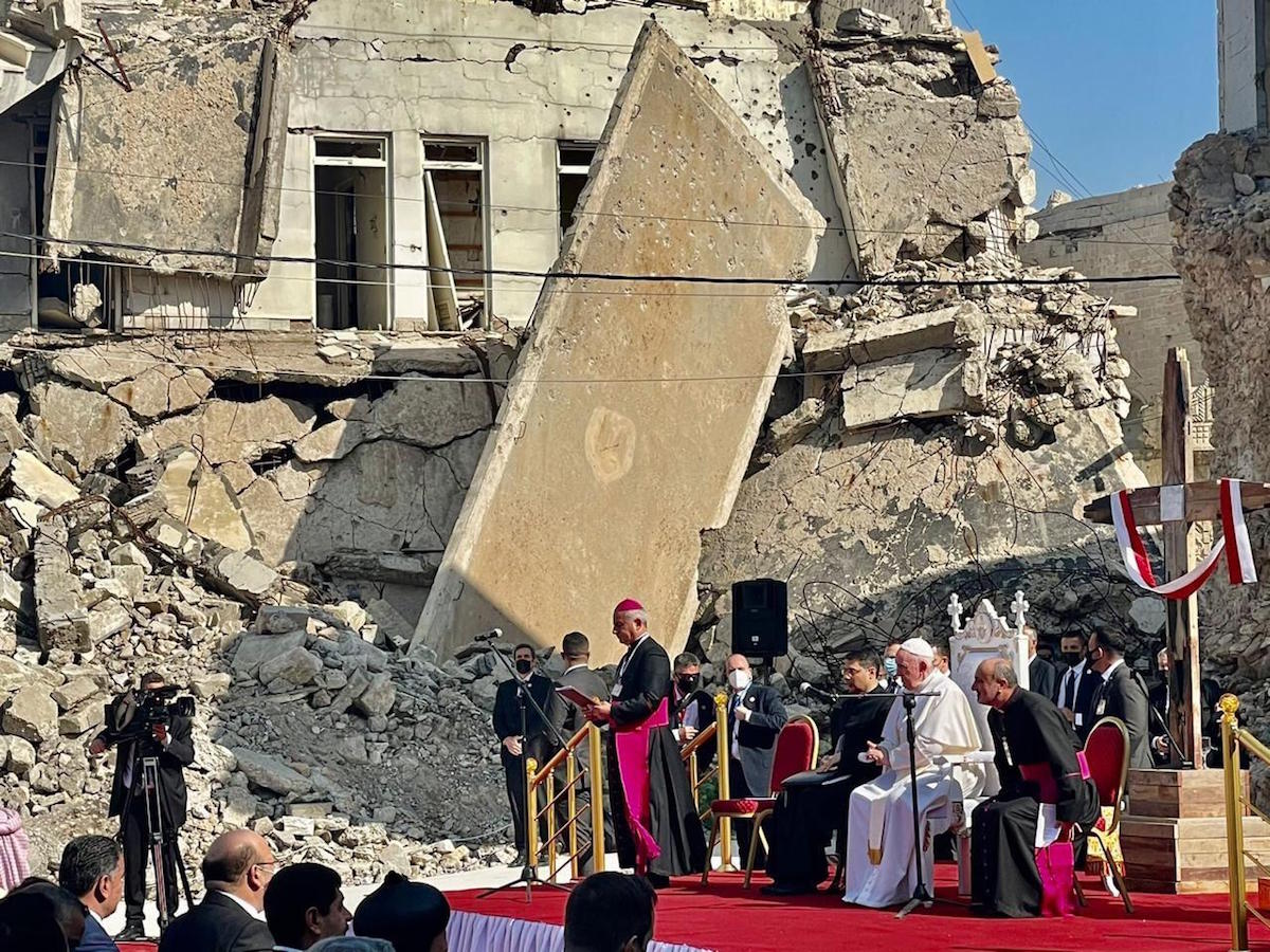 El Papa Francisco en Hosh al-Bieaa, Mosul, en Irak. Foto: Vatican Media