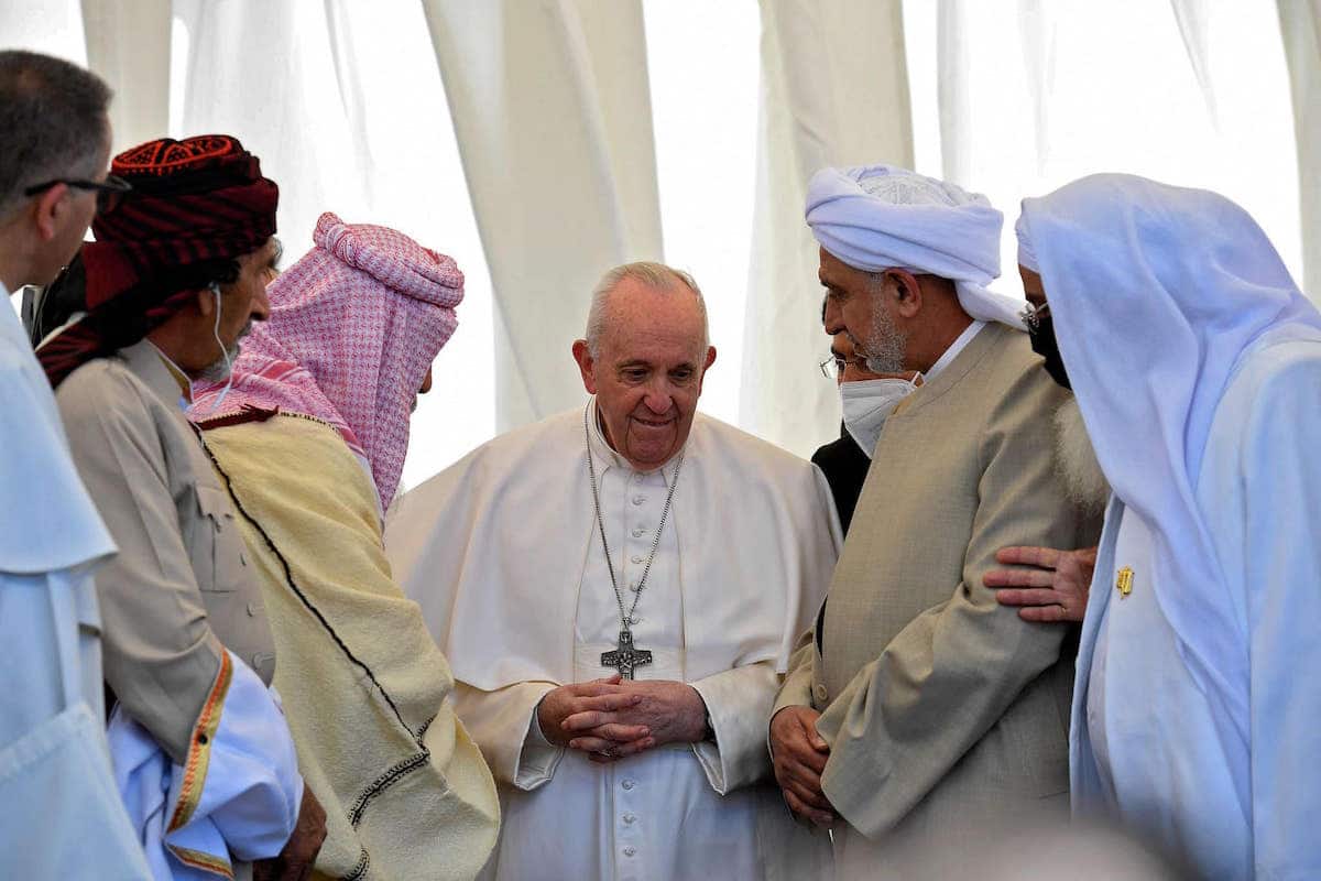 Encuentro interreligioso en Ur de los Calderos presidido por el Papa Francisco. Foto: Vatican Media