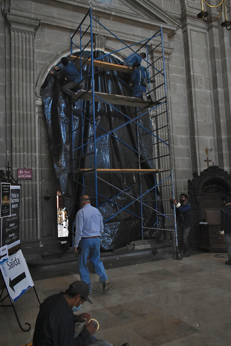 La Sacristía ya se encuentra sellada y lista para ser fumigada. Foto: Ricardo Sánchez/DLF