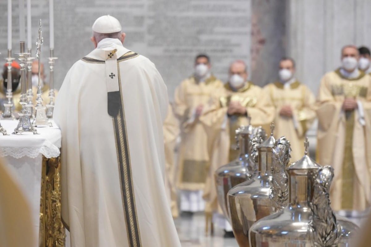 El Papa Francisco en la Misa Crismal 2021. Foto: Vatican Media