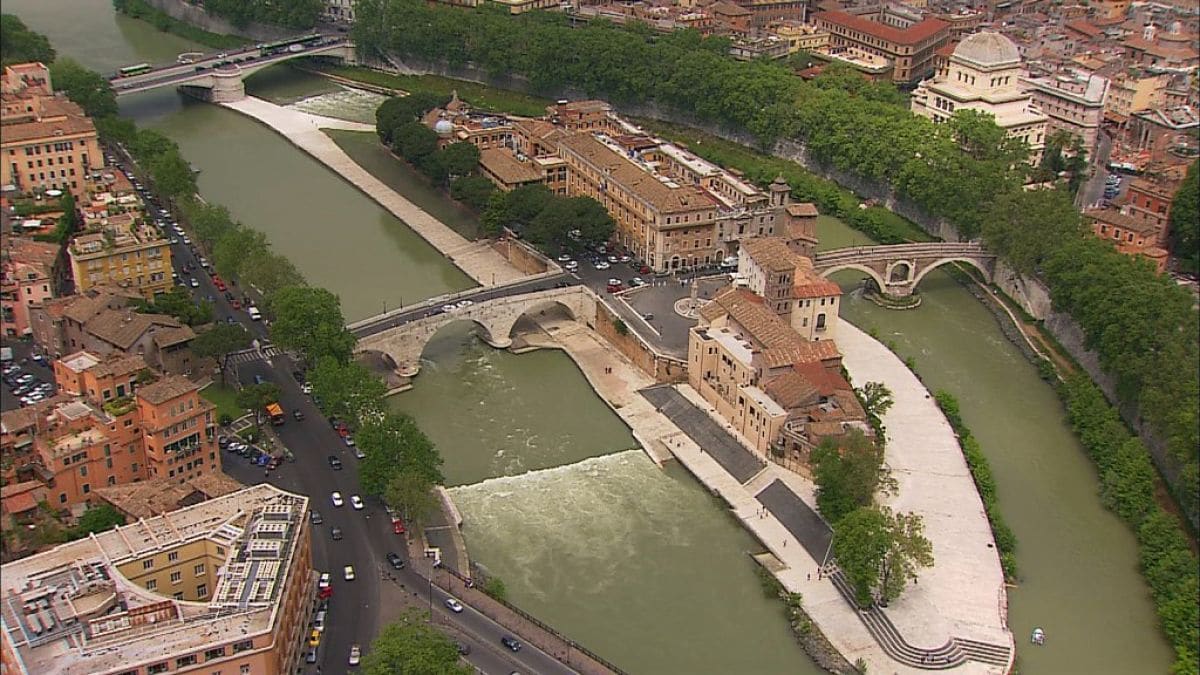 La Isla Tiberina en Roma.