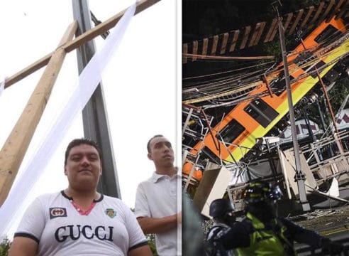 Donan cruz del Viacrucis de Iztapalapa al altar de la Línea 12 del Metro