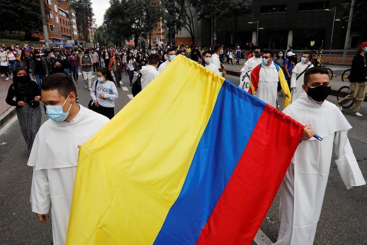 Protestas en Colombia. Foto: Facebook Dominicos