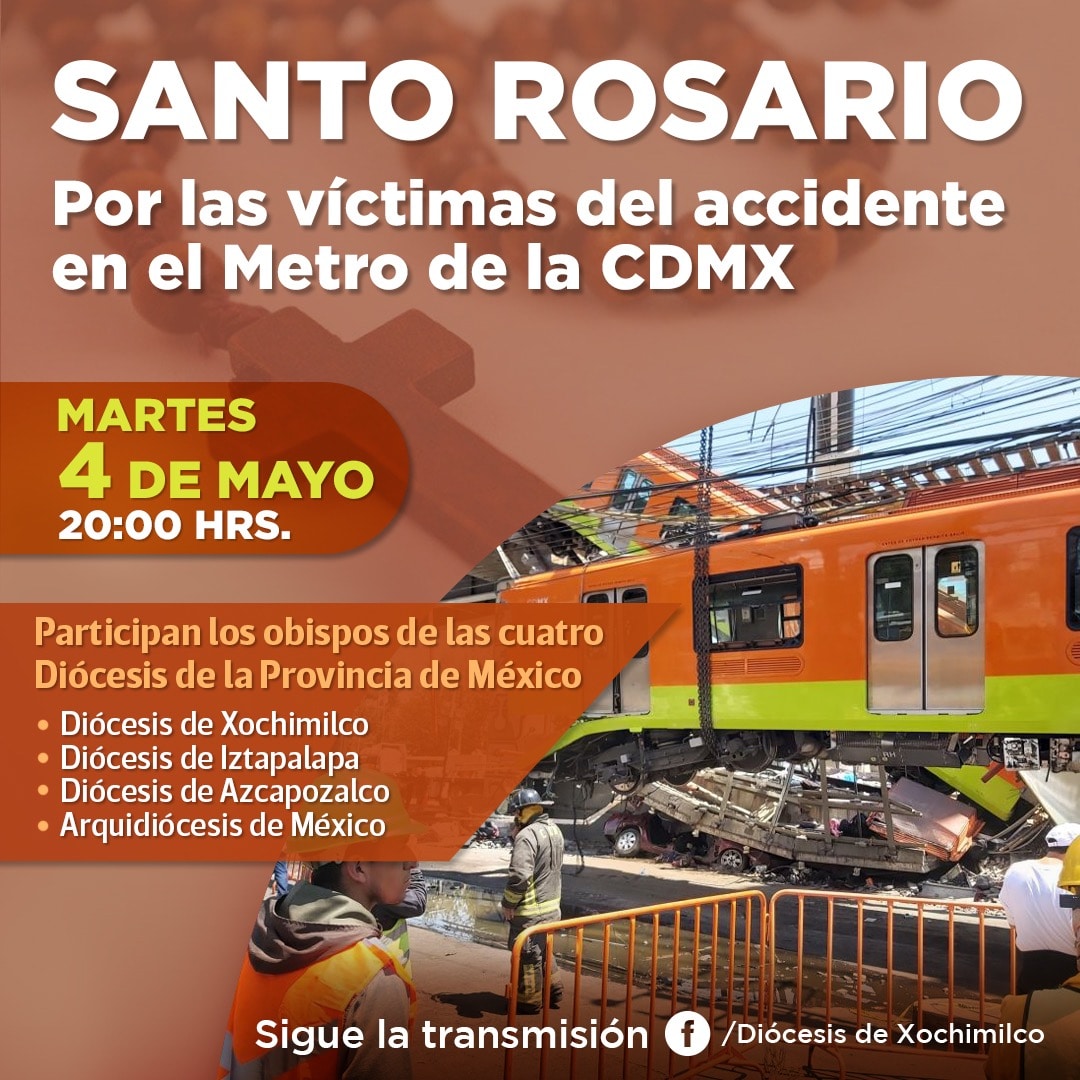 Santo Rosario por las víctimas del accidente en el Metro CDMX.