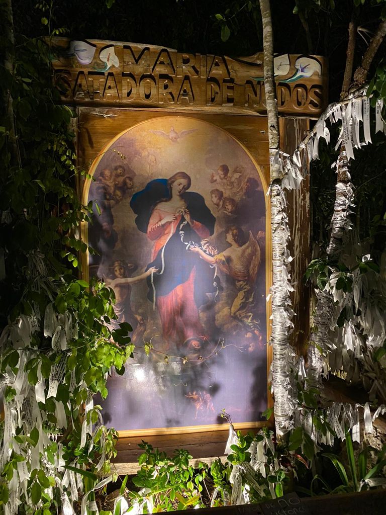 Imagen de la Virgen Desatanudos en el santuario de Cancún. Foto: William Luca