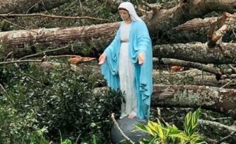 Imagen de la Virgen María resiste a desastres del huracán “Ida”