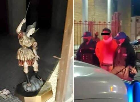 Una estatua de san Miguel arcángel evitó el robo en una iglesia