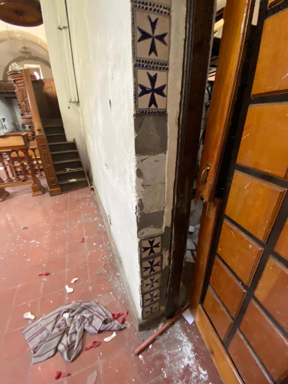 Entrada de la oficina de la capilla histórica de la CDMX robada