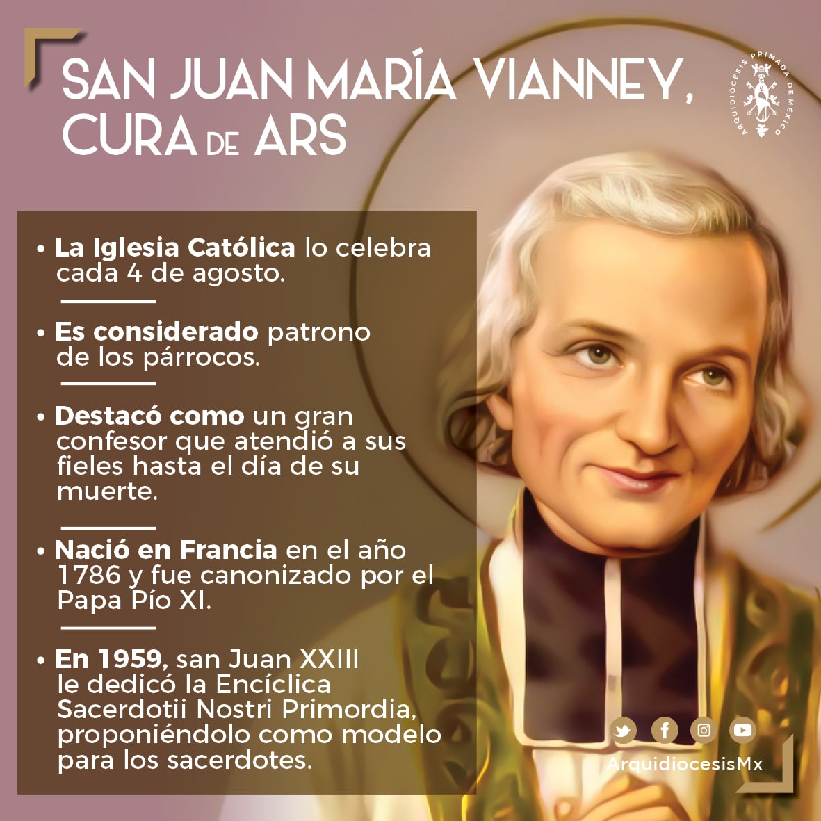 El Cura de Ars, San Juan María Vianney, patrono de los párrocos