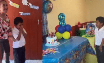 Maestra le festeja su cumpleaños a un niño que nunca había tenido un pastel