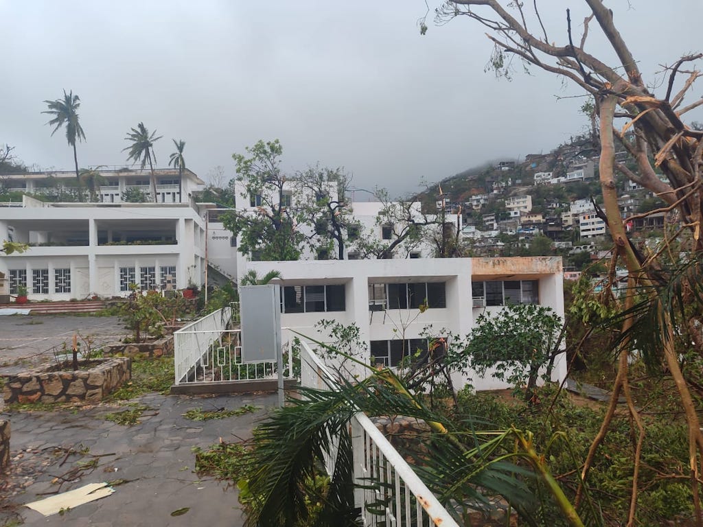 Fotografía del Seminario del Buen Pastor de la Arquidiócesis de Acapulco tras el huracán Otis / Foto: Seminario de Acapulco