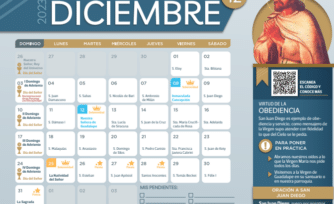 Calendario de Diciembre 2023 con festivos para descargar e imprimir gratis