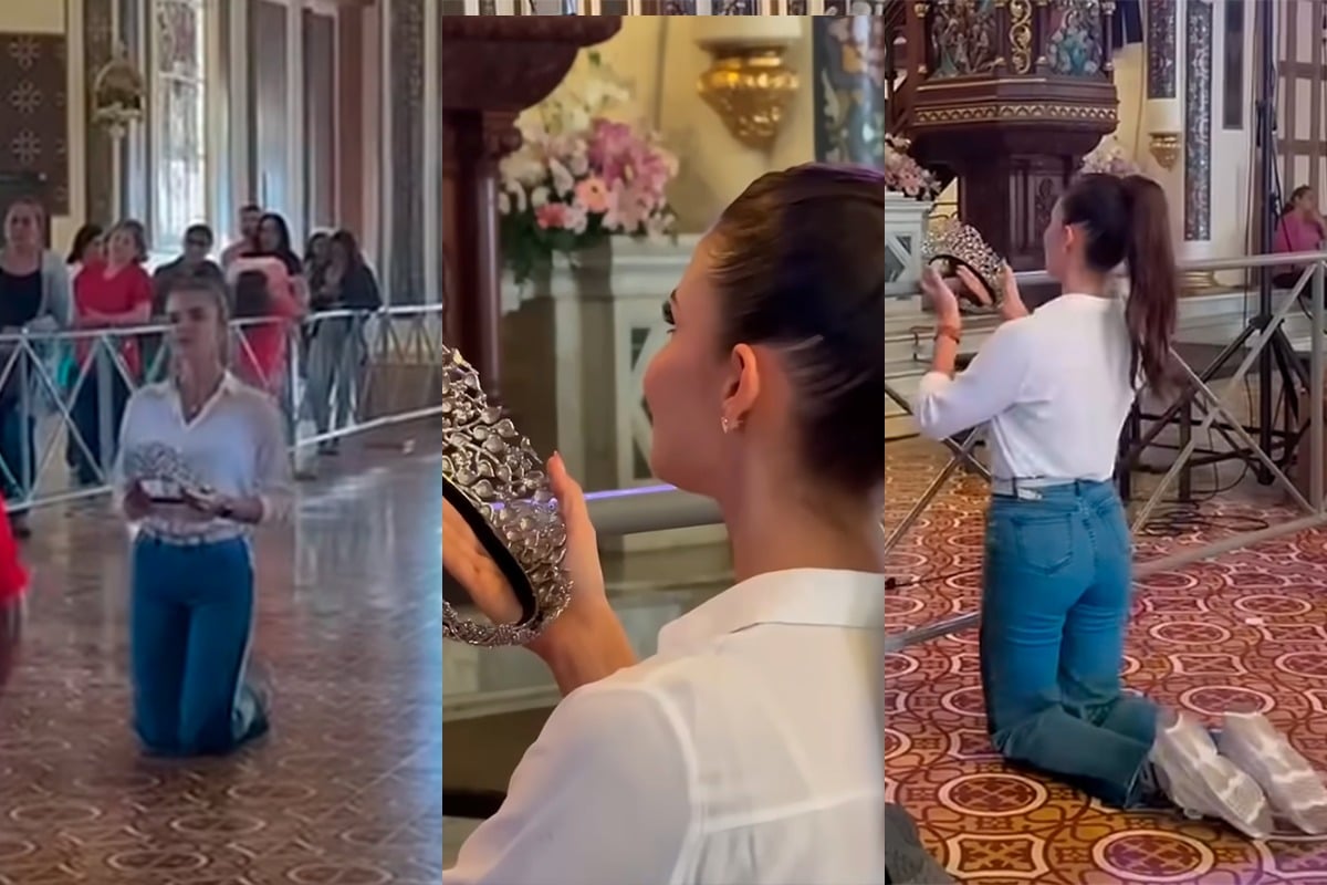 Miss Costa Rica cumple promesa y lleva su corona a la Virgen de Los Ángeles